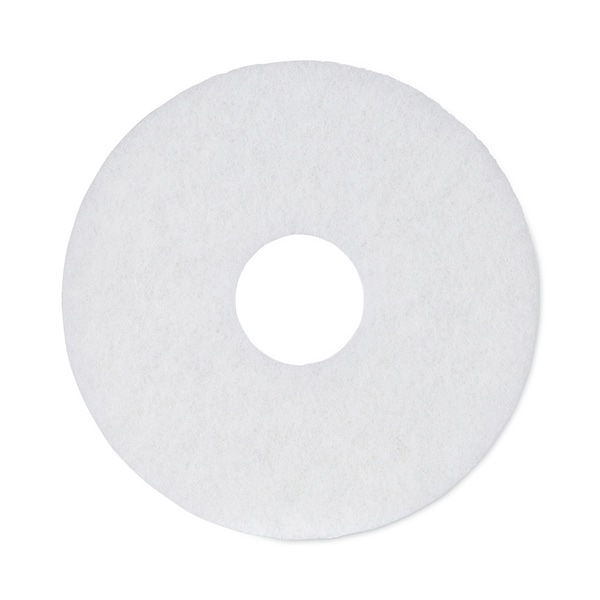 Boardwalk Polishing Floor Pads, 12" Diameter, White, PK5 BWK4012WHI - main